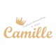 Appliqué thermocollant personnalisé prénom couronne or argent en flex pailleté
