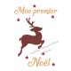 Appliqué thermocollant personnalisé renne marron premier Noël