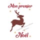 Appliqué thermocollant personnalisé renne marron premier Noël