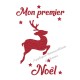 Appliqué thermocollant personnalisé renne couleur premier Noël