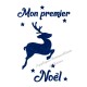 Appliqué thermocollant personnalisé renne couleur premier Noël