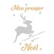 Appliqué thermocollant personnalisé renne argent premier Noël