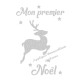 Appliqué thermocollant personnalisé renne argent premier Noël