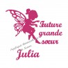 Appliqué thermocollant personnalisé velours future grande soeur
