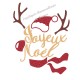 Appliqué thermocollant renne bonnet joyeux Noël en flex pailleté