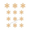 Flocons neige Noël doré appliqué thermocollant flex pailleté