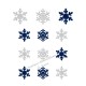Flocons neige Noël bleu appliqué thermocollant flex pailleté