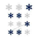 Flocons neige Noël bleu appliqué thermocollant flex pailleté