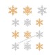 Flocons neige Noël argent doré appliqué thermocollant flex pailleté