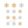 Flocons neige Noël argent doré appliqué thermocollant flex pailleté