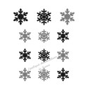 Flocons neige Noël noir duo appliqué thermocollant flex pailleté