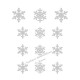 Flocons neige Noël 1 couleur appliqué thermocollant flex pailleté