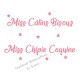 Appliqué thermocollant miss câlins bisous chipie coquine en flex pailleté