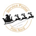 Noël tampon poste Pôle Nord appliqué thermocollant flex pailleté