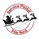 Tampon velours poste père Noël Pôle Nord en appliqué thermocollant