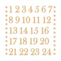 Calendrier de l'avent appliqué thermocollant en flex pailleté