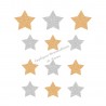 Etoiles doré et argent appliqué thermocollant flex pailleté