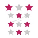 Lot d'étoiles duo argent appliqué thermocollant flex pailleté