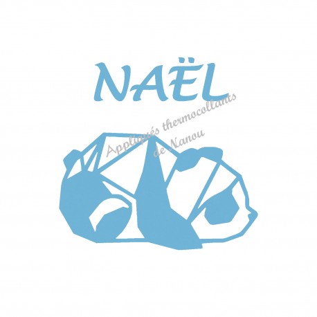 Appliqué thermocollant velours personnalisé panda origami