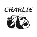 Appliqué thermocollant personnalisé panda origami en flex pailleté
