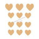 Lot de coeurs appliqué thermocollant une couleur flex pailleté