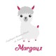 Appliqué thermocollant personnalisé lama fille en flex pailleté