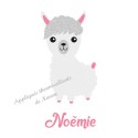 Appliqué thermocollant personnalisé lama fille en flex pailleté