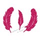 Lot de 3 plumes appliqué thermocollant flex pailleté