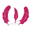 Lot de 3 plumes appliqué thermocollant flex pailleté