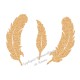 Lot de 3 plumes appliqué thermocollant flex pailleté