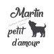 Appliqué thermocollant velours personnalisé petit loup amour