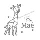 Appliqué thermocollant personnalisé girafe origami en flex pailleté