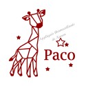 Appliqué thermocollant velours girafe origami personnalisé