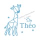 Appliqué thermocollant velours personnalisé girafe origami fille