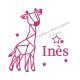 Appliqué thermocollant velours personnalisé girafe origami fille