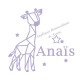 Appliqué thermocollant velours personnalisé girafe origami fille
