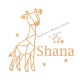 Appliqué thermocollant personnalisé girafe origami en flex pailleté
