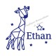 Appliqué thermocollant personnalisé girafe origami en flex pailleté