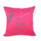 Housse coussin rose naissance personnalisé petite fée prénom