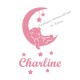 Appliqué thermocollant ours lune personnalisé en flex pailleté