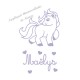 Appliqué thermocollant velours adorable licorne personnalisé