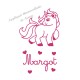 Appliqué thermocollant velours adorable licorne personnalisé