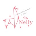 Appliqué thermocollant personnalisé llama origami fille en flex pailleté