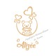 Appliqué thermocollant personnalisé petit ours en flex pailleté
