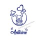 Appliqué thermocollant personnalisé petit ours en flex pailleté