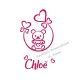 Appliqué thermocollant petit ourson personnalisé en flex pailleté