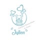 Appliqué thermocollant petit ourson personnalisé en flex pailleté