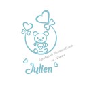 Appliqué thermocollant petit ourson personnalisé en flex pailleté