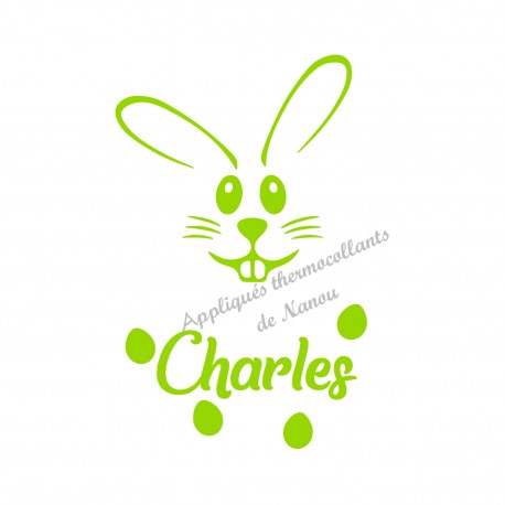 Appliqué thermocollant lapin rigolo velours personnalisé