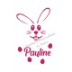 Appliqué thermocollant lapin rigolo pailleté personnalisé